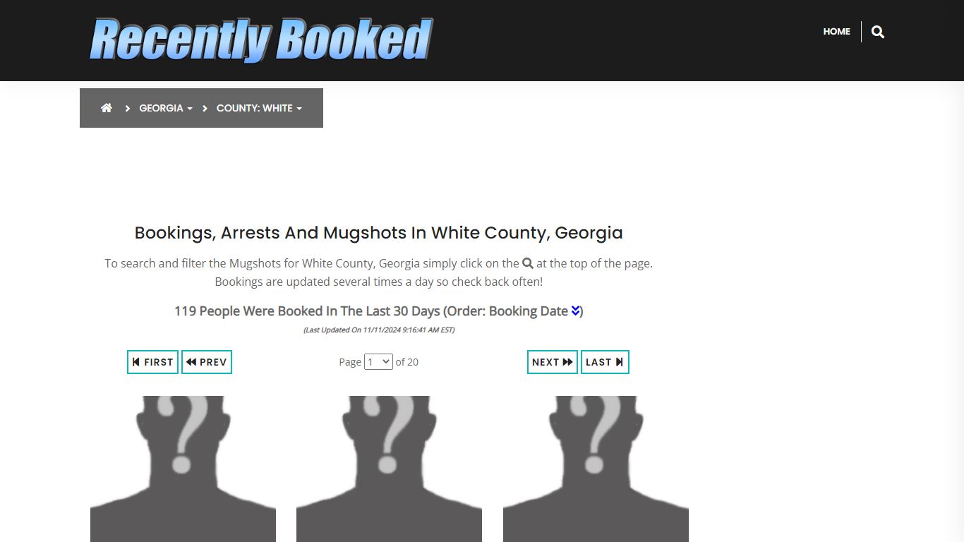 Bookings, Arrests and Mugshots in White County, Georgia - Recently Booked